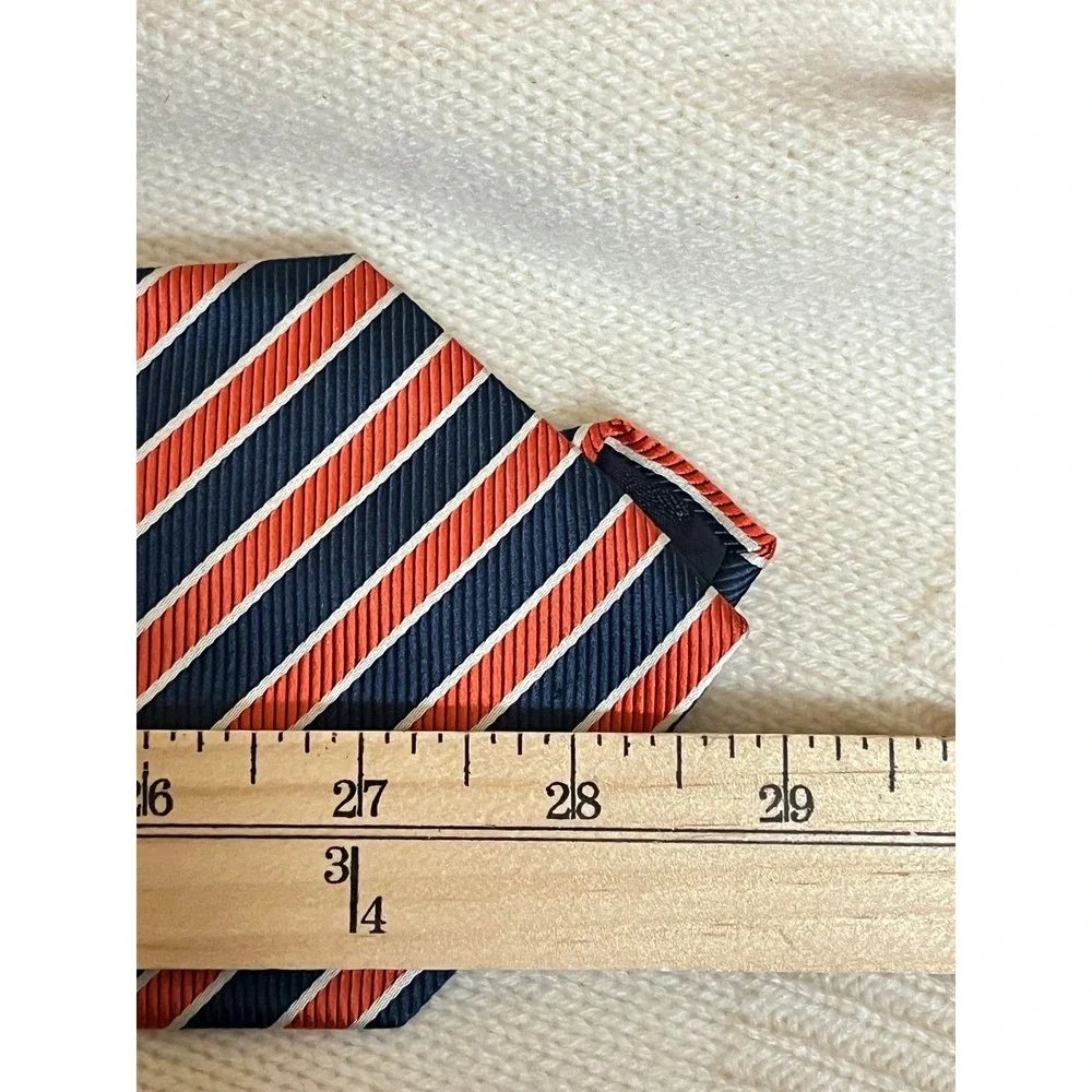 Brooks Brothers Basics Silk Necktie Red Blue White Stripe Formal Shiny‎ Premium